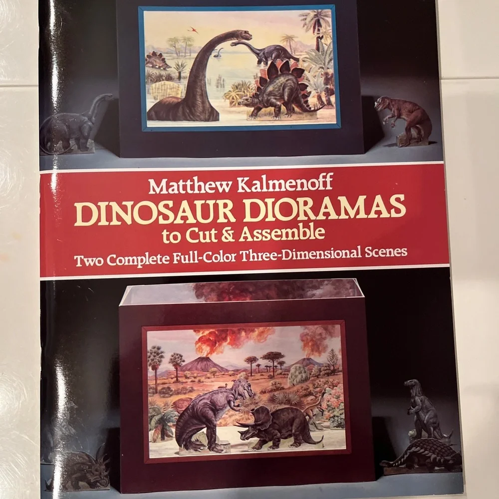 Dinosaur Dioramas to Cut and Assemble (2 Complete‎ 3-D Scenes) (copyright 1983)
